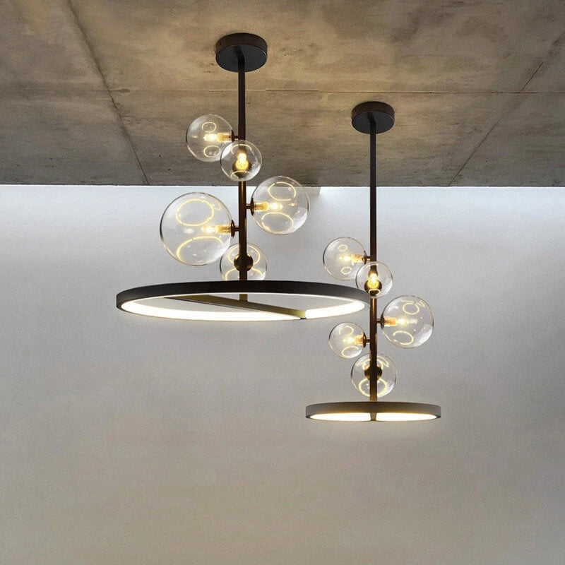 Nordic Round Bubble Ball Glass Chandelier — Warm Light (3000K) / 220V-240V For UK/AU