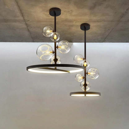 Nordic Round Bubble Ball Glass Chandelier — Warm Light (3000K) / 220V-240V For UK/AU