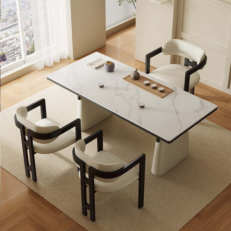Minimalist Leather Ash Wood Dining Armchair