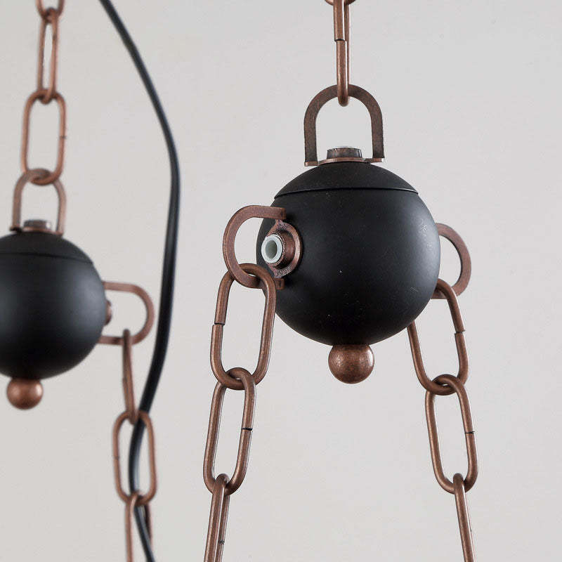 Traditional Farmhouse Wood Strip Iron Chandelier