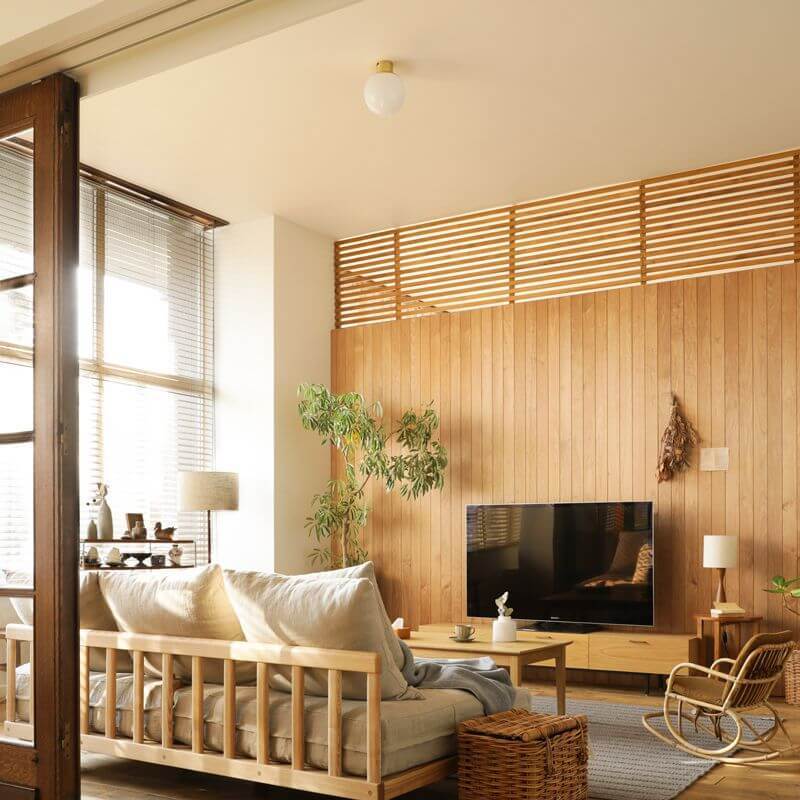 Japanese Round Ball Glass Brass Flush Ceiling Light