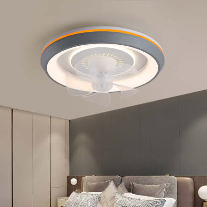 Minimalist Round Swing Inverter LED Flush Mount Fan Light