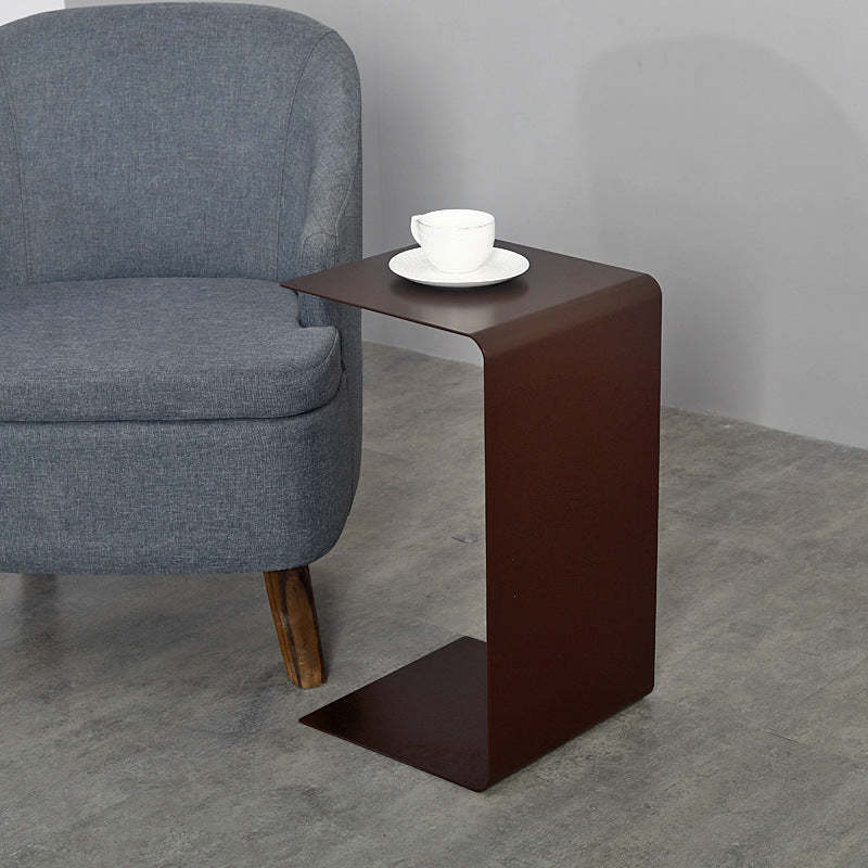 Minimalist C-Shape Iron Coffee Table — White