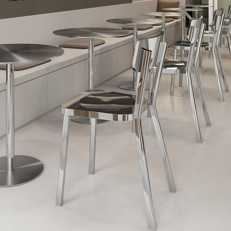 Minimalist Stainless Steel Four-Leg Chair