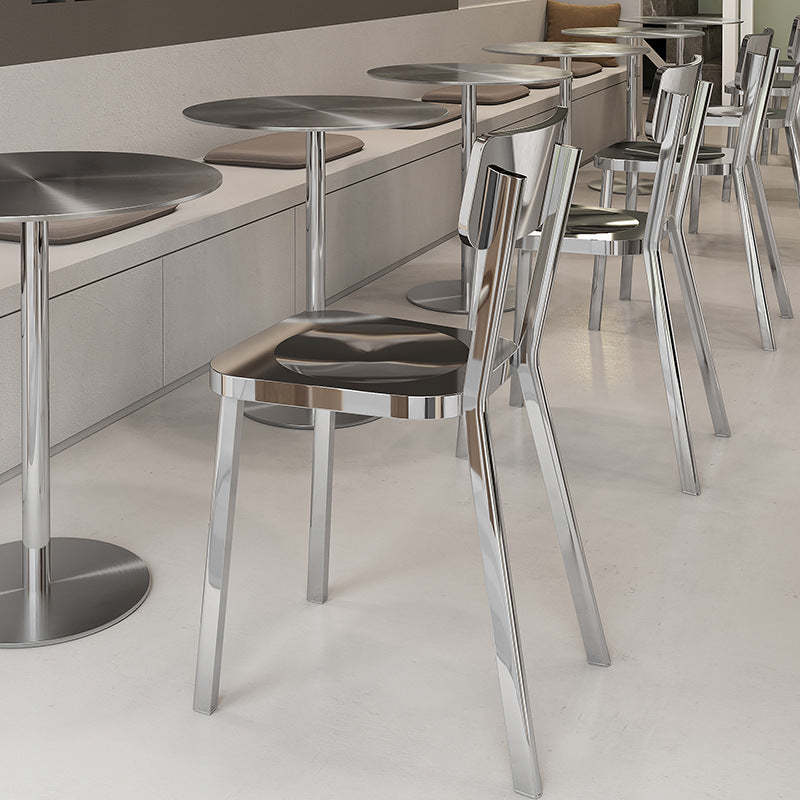 Minimalist Stainless Steel Four-Leg Chair