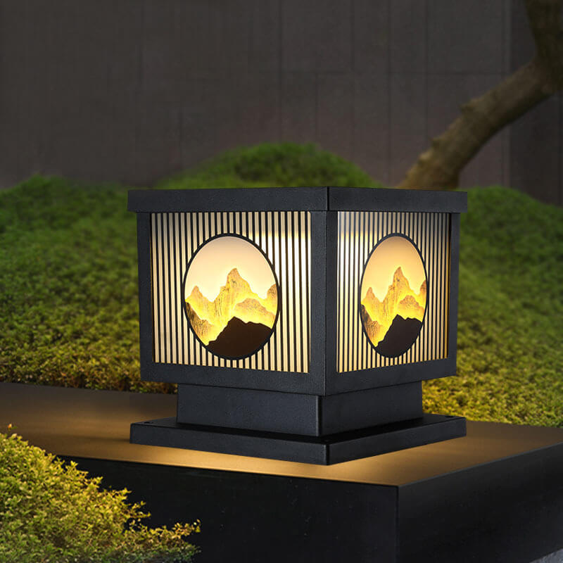Solar Chinese Square Post LED Outdoor Landscape Light
