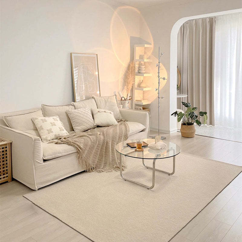 Minimalist Round Glass Steel Coffee Table