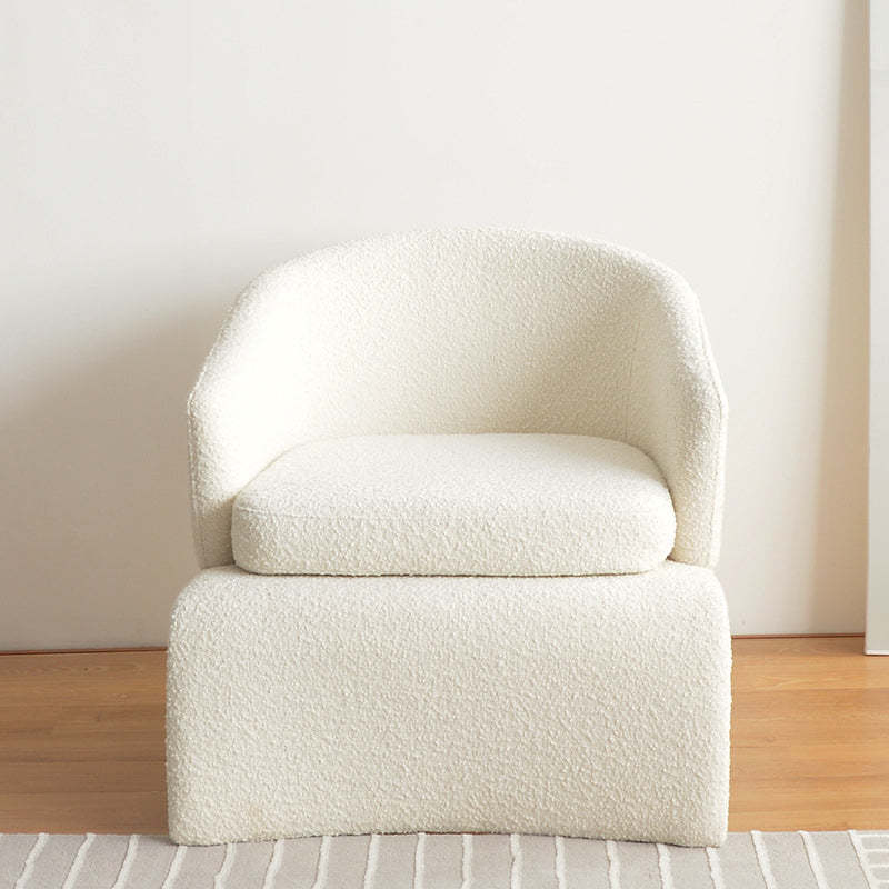 Minimalist Trapezoidal Velvet Iron Accent Chair