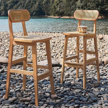 Minimalist PU Leather Open-Back Counter Stool