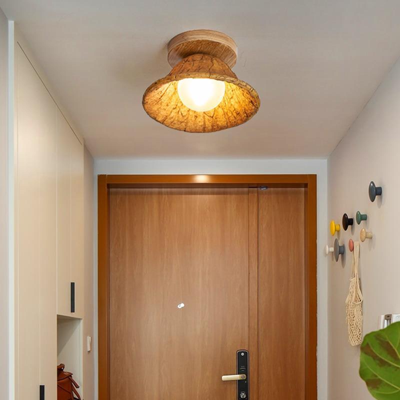 Japanese Wabi-Sabi Lotus Leaf Resin Ceiling Light
