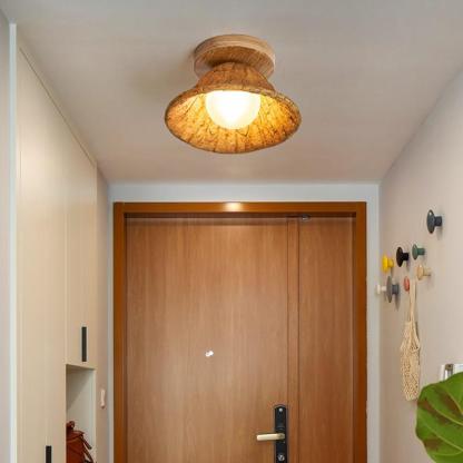 Japanese Wabi-Sabi Lotus Leaf Resin Ceiling Light