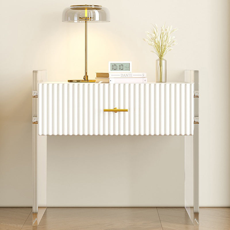 Modern Acrylic Rectangular Nightstand 1-Drawer
