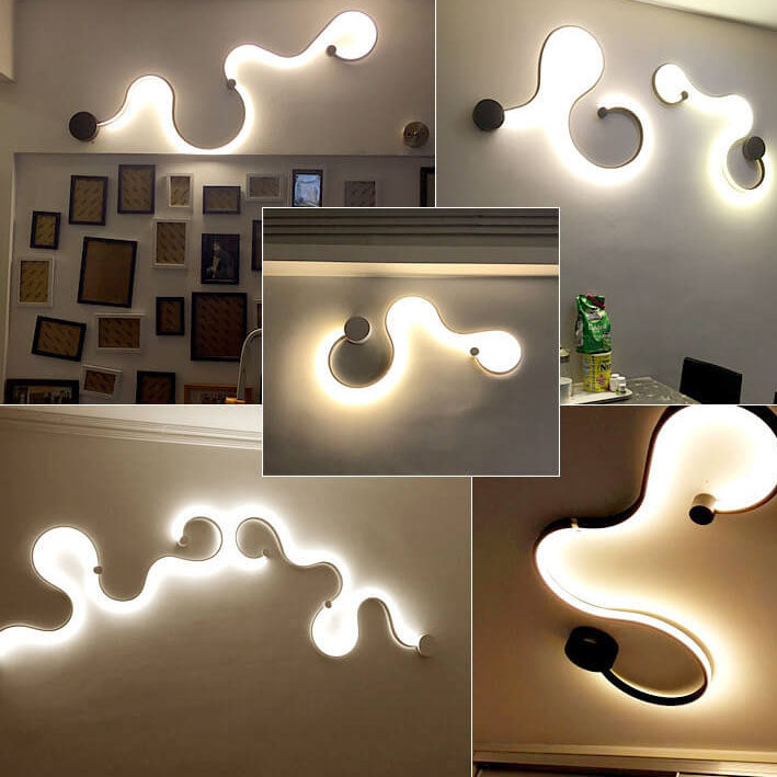 Modern Aluminum Snake Curved LED Sconce