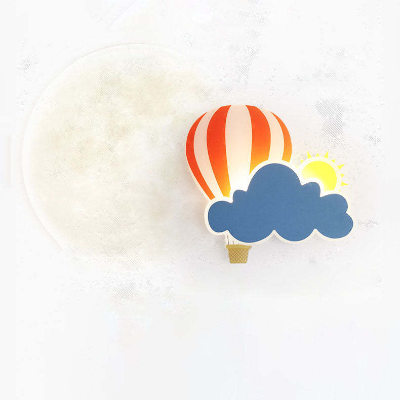 Kids Hot Air Balloon Cloud Iron Acrylic LED Wall Sconce