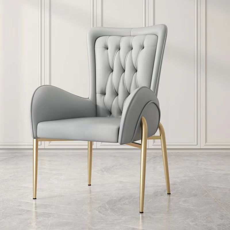 Modern Curved PU Leather Velvet Dining Chair
