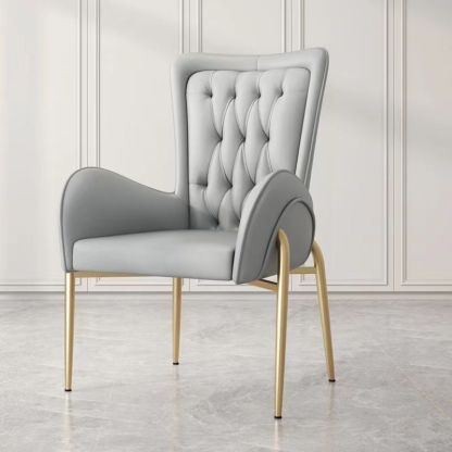 Modern Curved PU Leather Velvet Dining Chair
