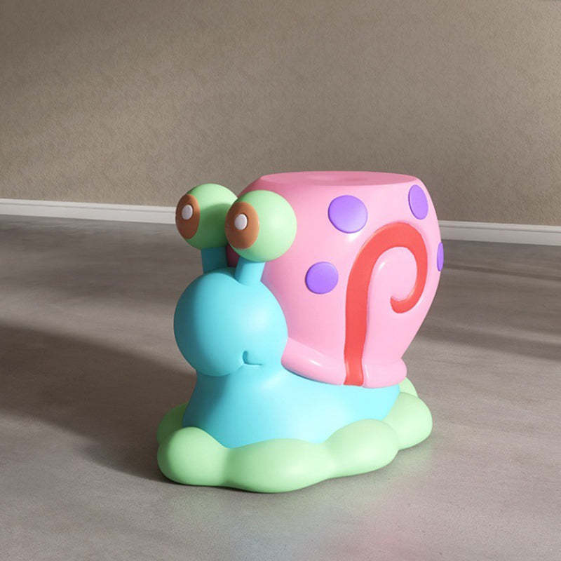 Contemporary Cartoon Snail Resin Low Stool