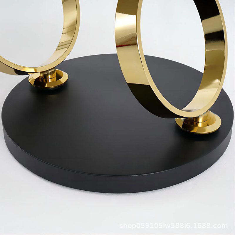 Nordic Round Slab Steel 2-Shelf Coffee Table