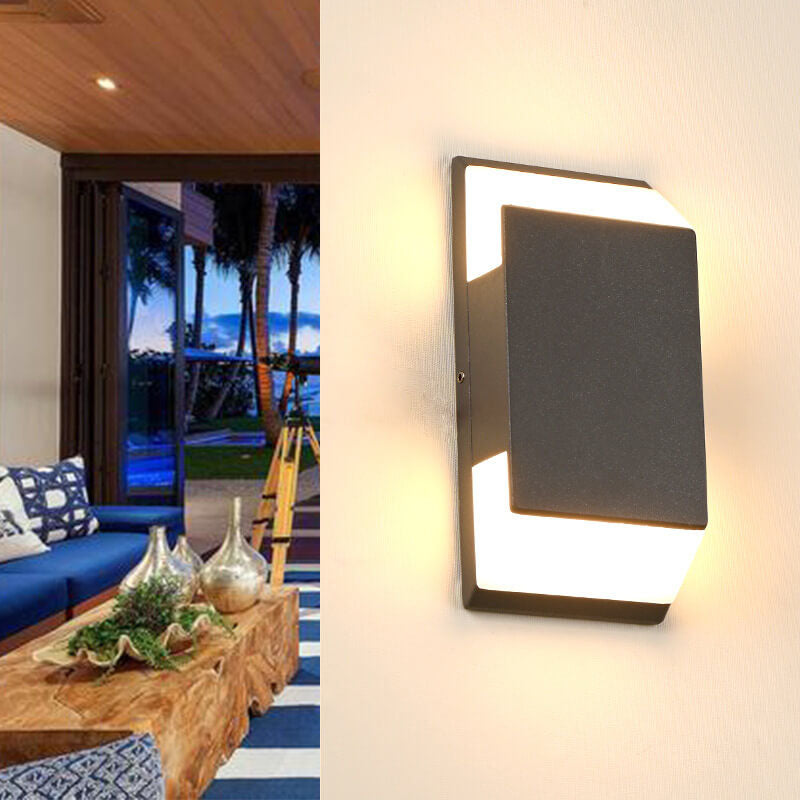 Modern Rectangular Aluminum LED Indoor Outdoor Wall Sconce