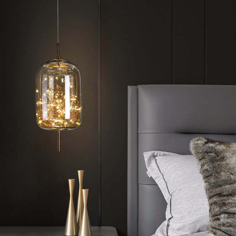 Scandinavian Cylinder Oval Glass Pendant Light