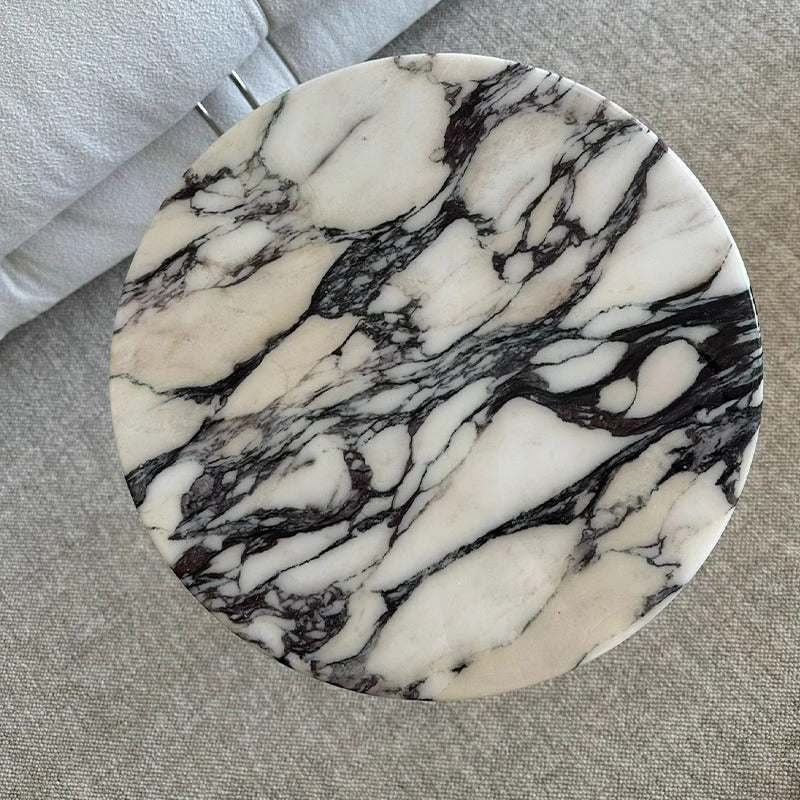 Minimalist Round Marble Wood Coffee Table