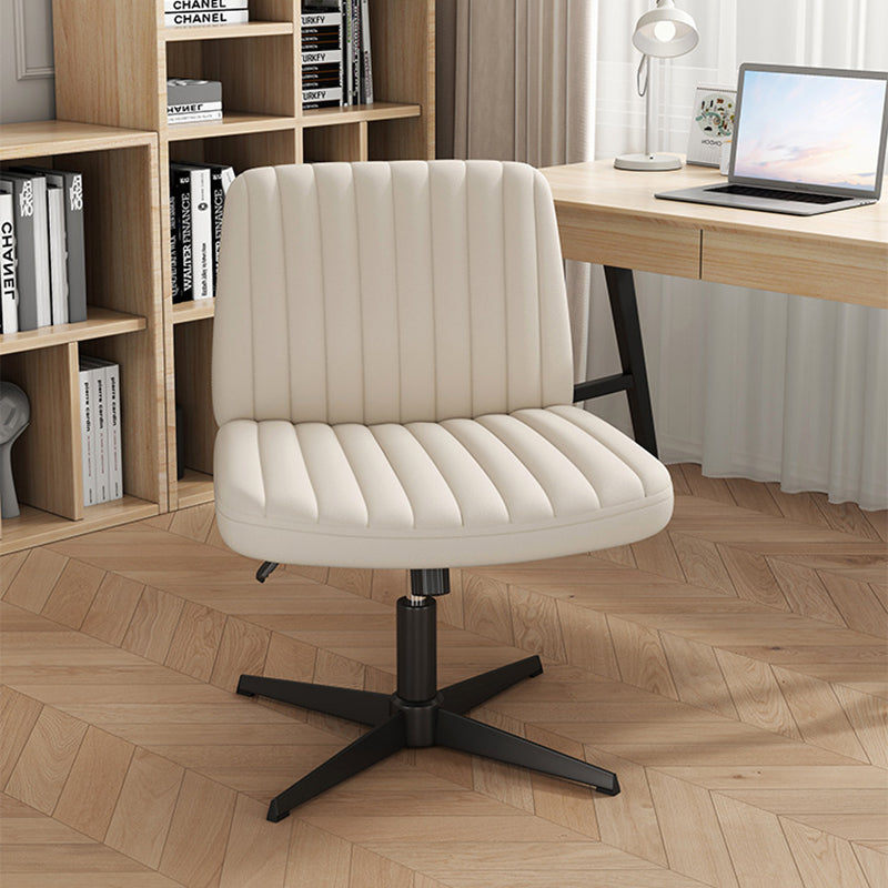 Minimalist Rectangular Iron Leather Armless Chair