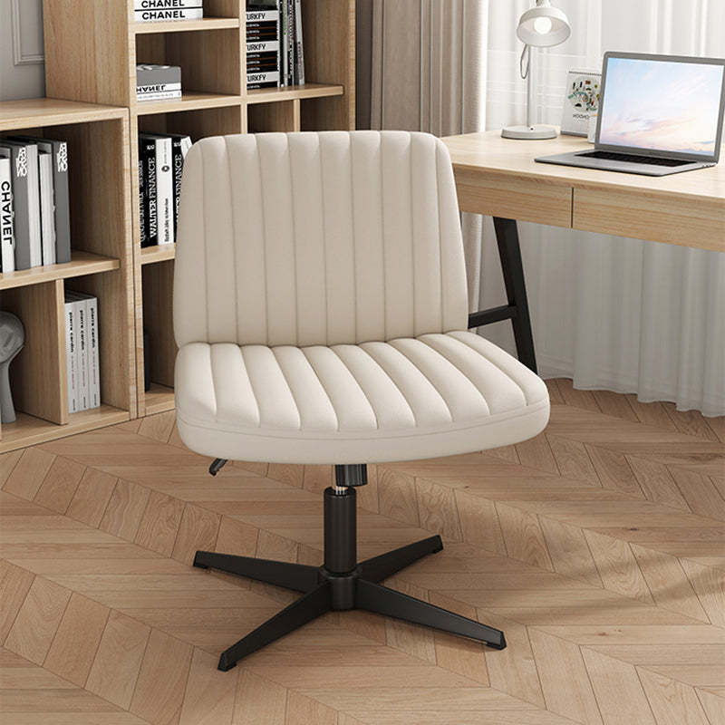 Minimalist Rectangular Iron Leather Armless Chair