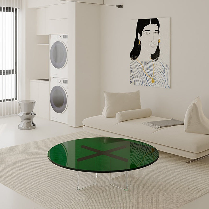 Minimalist Cross Base Acrylic Coffee Table