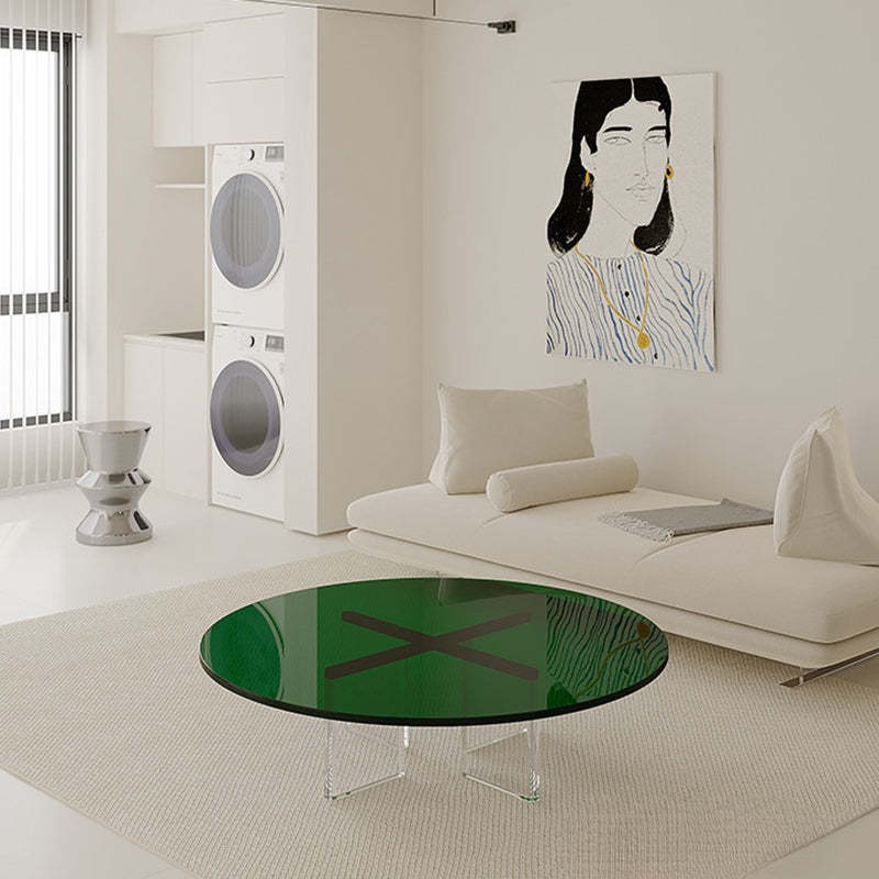 Minimalist Cross Base Acrylic Coffee Table