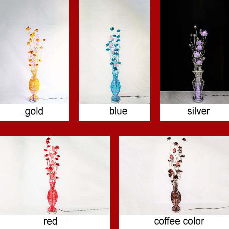European Vase Flower Aluminum LED Floor Lamp