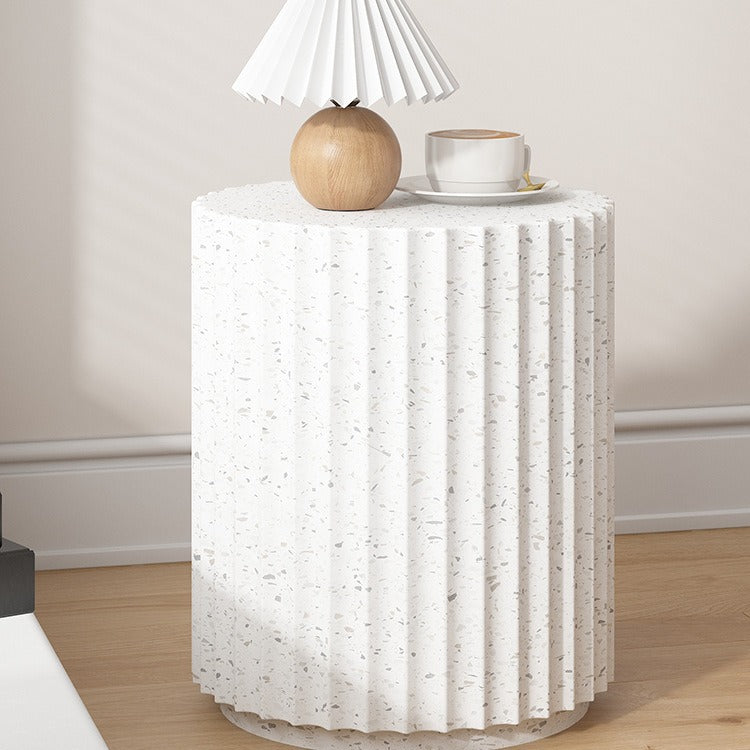 Minimalist wave cylinder gray marble coffee tables