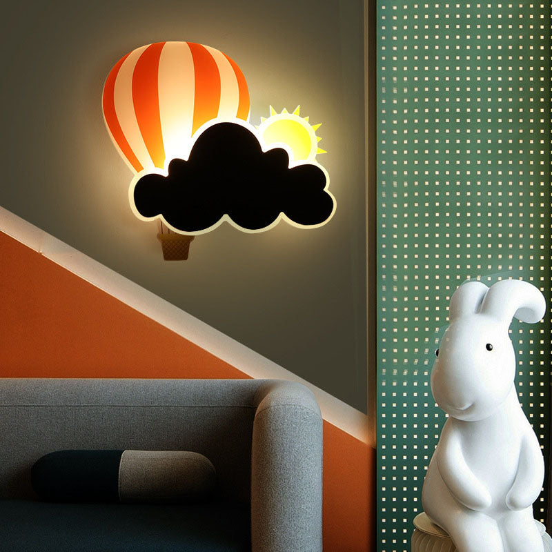 Kids Hot Air Balloon Cloud Iron Acrylic LED Wall Sconce