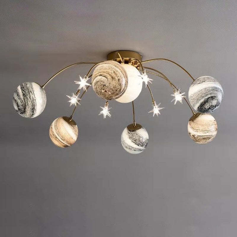 Nordic Kids Iron Glass Earth Planet 13-Light Light