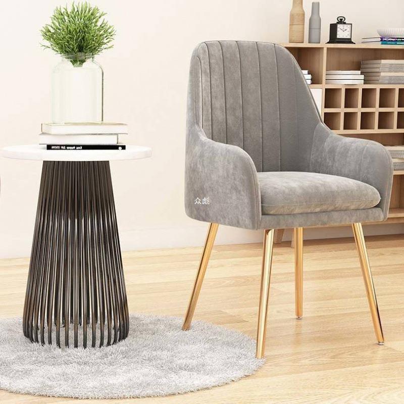 Scandinavian Velvet Leather Metal Vanity Stool — Emulsion / Green & Gold / Leather