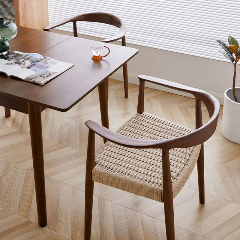 Vintage Braided Rope Wood Dining Chair