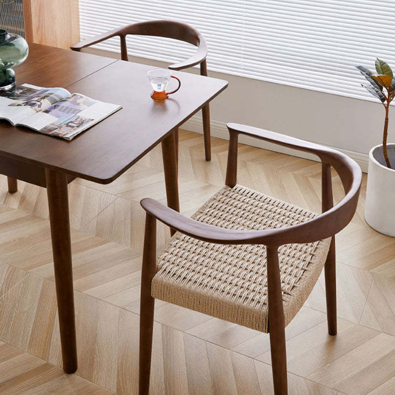 Vintage Braided Rope Wood Dining Chair