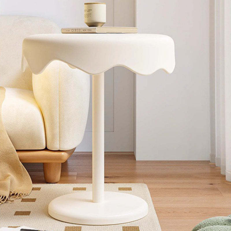 Contemporary Ice Cream Steel End Table — White