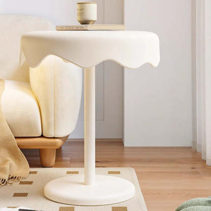 Contemporary Ice Cream Steel End Table — White