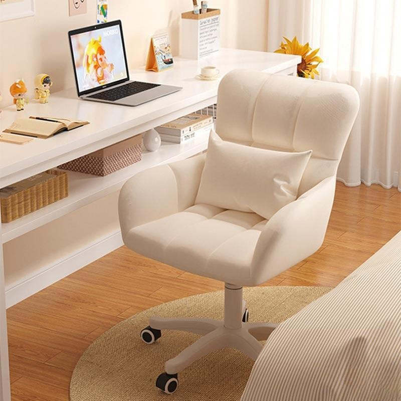 Minimalist Lattice Velvet Steel Desk Chair