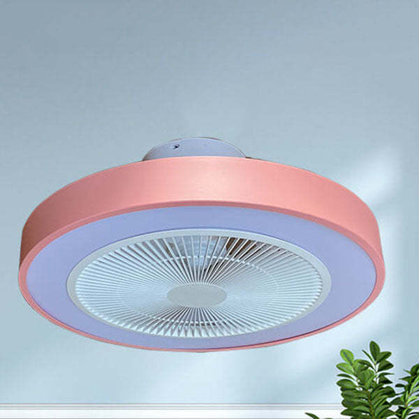 Minimalist Iron Copper LED Flush Mount Ceiling Fan Light