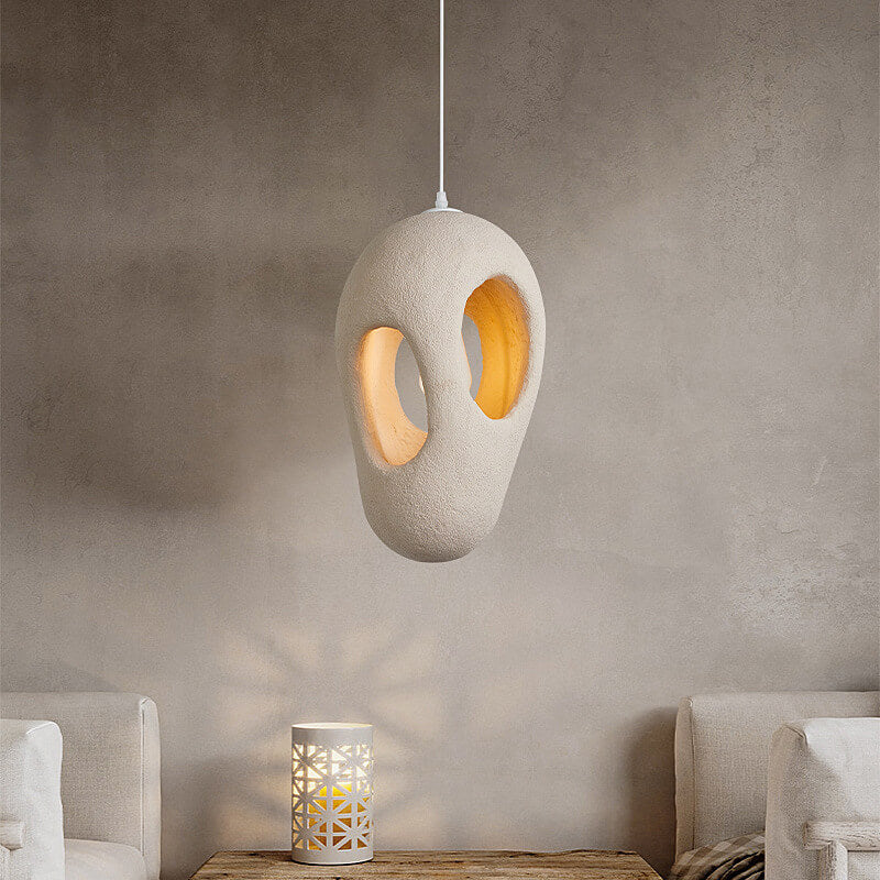 Japanese Wabi-sabi Resin Circle Pendant Light