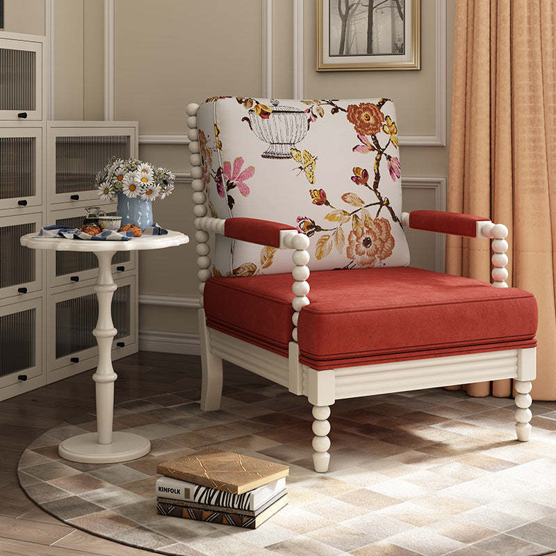 Lighom retro rubber wood accent chairs for entryway — White