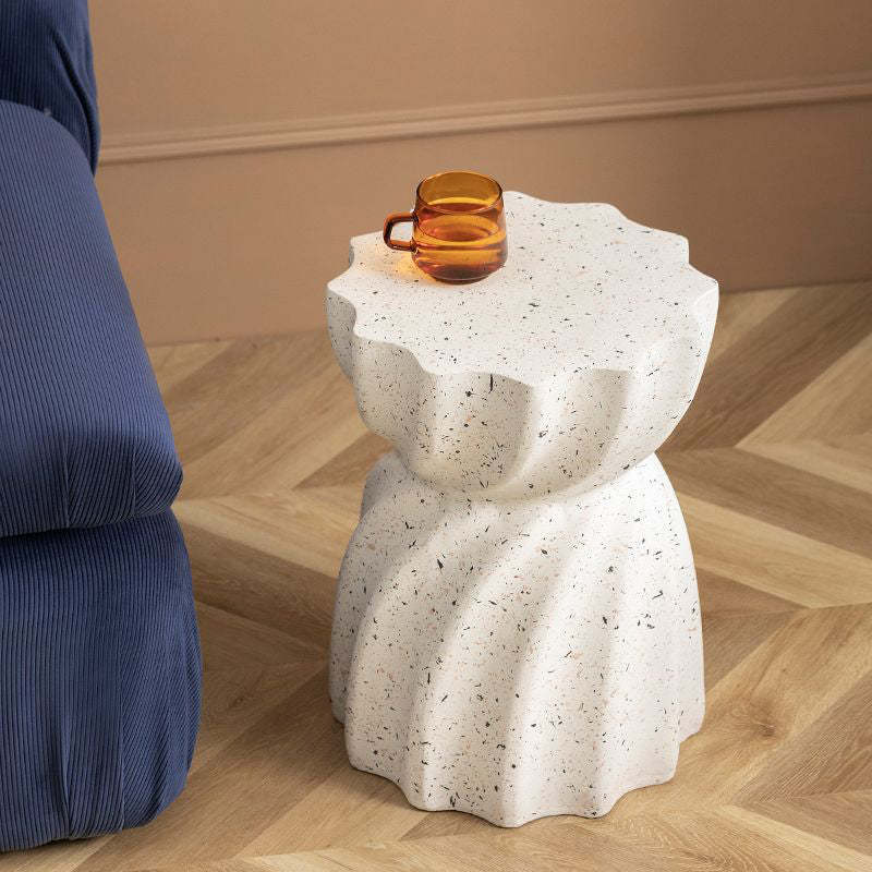 Nordic Lace Hourglass Magnesium Oxide End Table