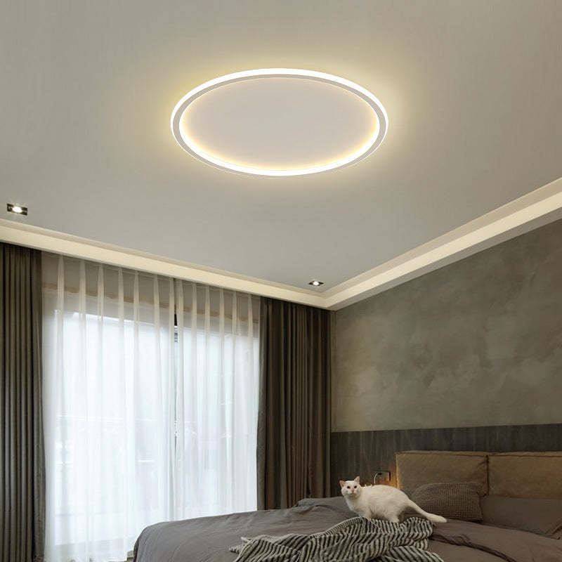 Minimalist Aluminum Circle Silicone LED Flush Ceiling Light