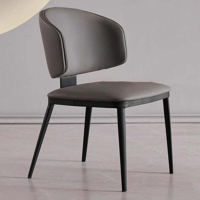 Minimalist Microfiber Leather Steel Dining Chair