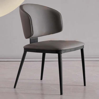 Minimalist Microfiber Leather Steel Dining Chair