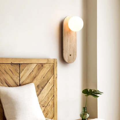 Japanese Oval Yellow Travertine Sconce