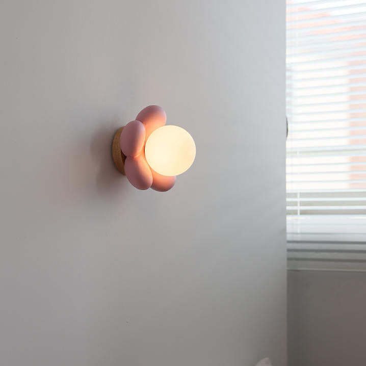 Modern Flower Glass Ceramic Kids Sconce — White / 110V-120V For US/CA