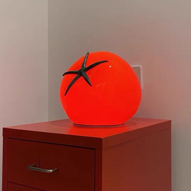 Art Deco Resin Tomato USB LED Table Lamp