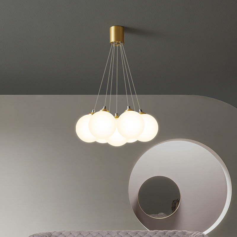 Nordic Luxe Glass Balloon Brass Chandelier